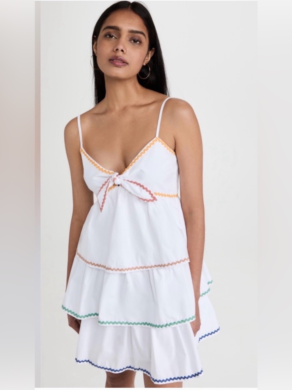 NWT English Factory Color Block Wave Trim 3 Tiered Dress